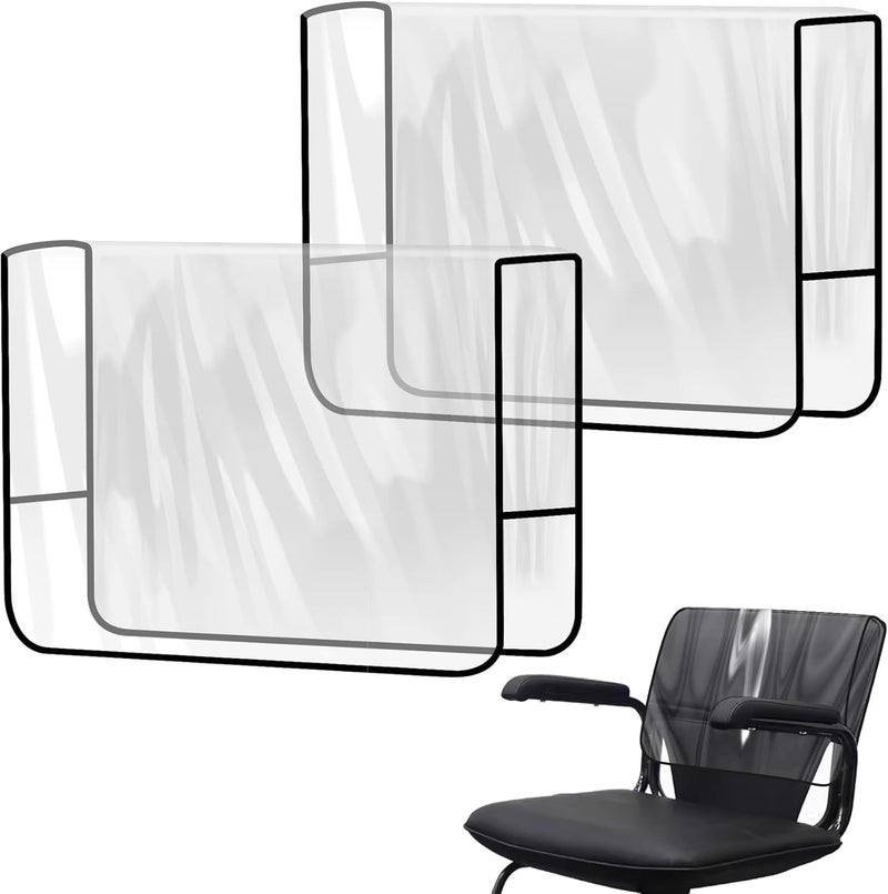 Philbinden 2Pcs Salon Chair Cover Protectors,Clear Square Hairdressing Chair Back Covers for Fits Most Standard Chairs,Reinforced Precision Sewn Clear Covers to Prevent Damage to Spa/Salon Chairs (2) - Image 1